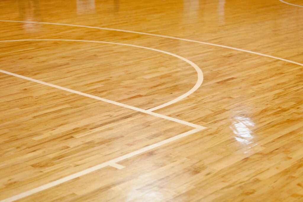 Wooden Floor of Basketball Court